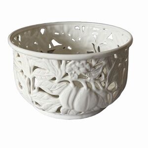 Charter Club Classics | Eden | Ceramic Botanical Cutout  | Decorative Fruit Bowl